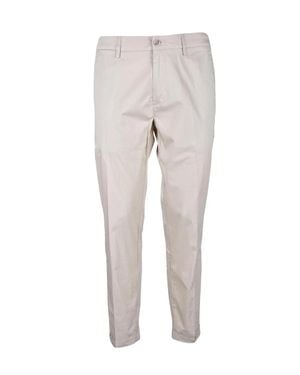 Re-hash Slim Fit Pants With Classic Waistband And Functional Pockets - Gray