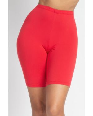 TRUEDAMES Comfort Stretch High-Waisted Bike Shorts - Red