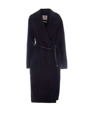 Sportmax Oversized Pure Virgin Wool Coat - Blue