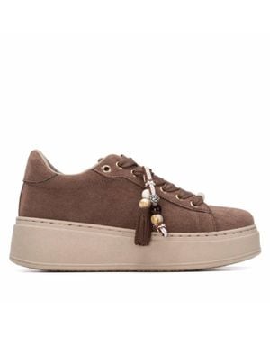 Refresh Casual Platform Suede Sneakers - Brown
