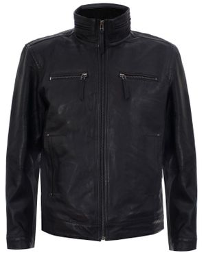 Infinity Leather Classic Leather Biker Jacket-Caracas - Black