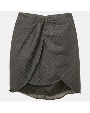 Off-White c/o Virgil Abloh Pinstripe Layered Mini Skirt - Gray
