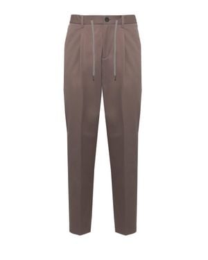 Herno Relaxed Drawstring Straight-Leg Pants - Brown