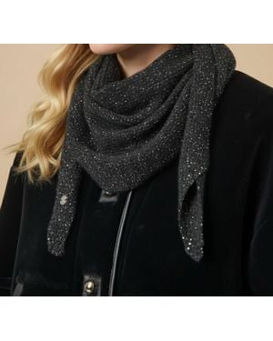 Joseph Ribkoff Sequined Knit Scarf - Black