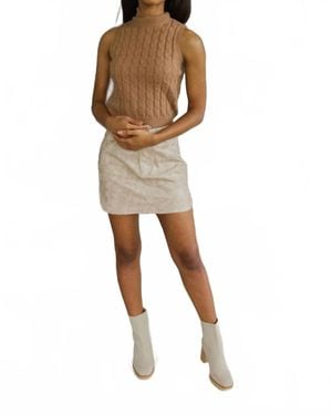Everleigh Hard To Get Pleather Mini Skirt - White