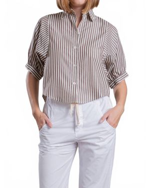 Pharaoh Claude Crop Shirt - Blue