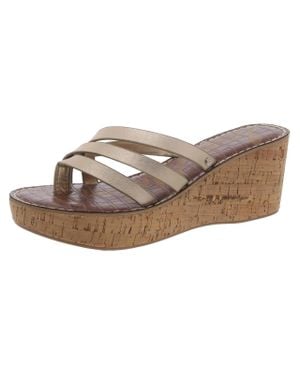 Sam Edelman Ronda Leather Slip On Wedge Sandals in Brown Lyst