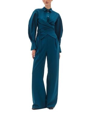 BGL 2Pc Blouse & Pant Set - Blue
