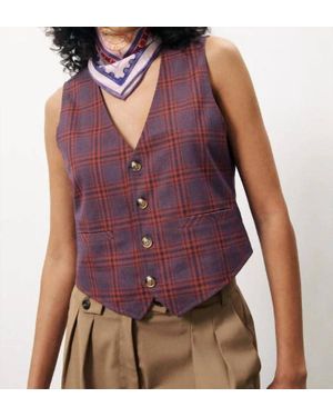 FRNCH Print Alix Button-Front Vest - Purple