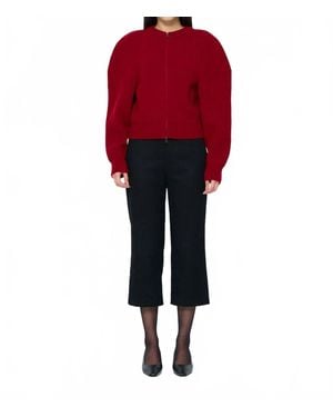 Shop Amomento Cut Out Rounded Cardigan - Red