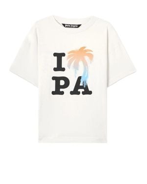 Palm Angels Graphic-Embellished T-Shirt With Relaxed Fit - White