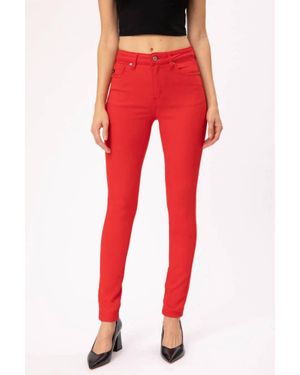 Kancan High Rise Skinny Jeans - Red