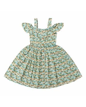 VIGNETTE Kid's Ruffle Button Front Dress - Blue