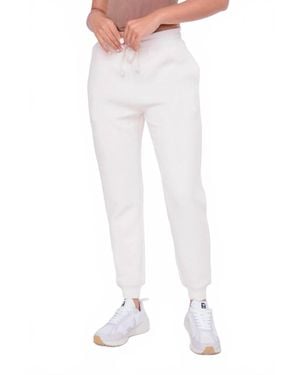 Mono B Quilted Drawstring Sweatpants - White