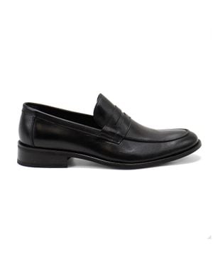 Hakki Paola Slip On Leather Loafers - Black