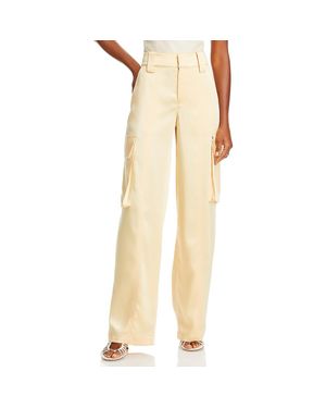 A.L.C. Satin High Rise Cargo Pants - Natural
