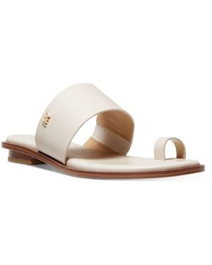 MICHAEL Michael Kors August Flat Toe Loop Slip On Flat Sandals - White