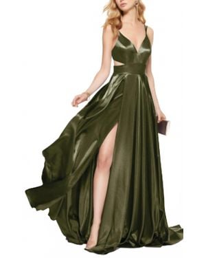 Alyce Paris Charmeuse Aline Gown - Green