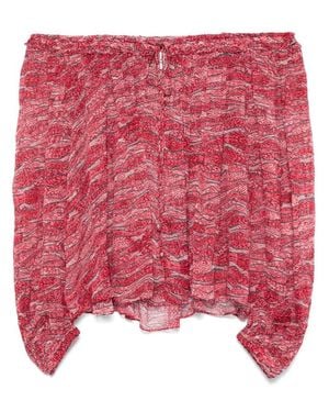 Isabel Marant Off-Shoulder Top With Front Tie - Red