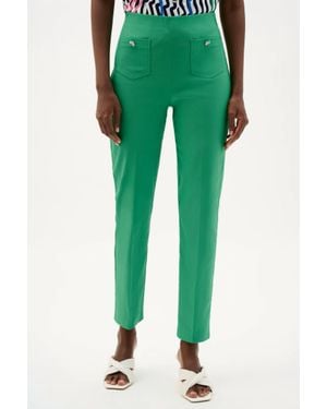 Joseph Ribkoff Slim Ankle-Length Trouser Pant - Green