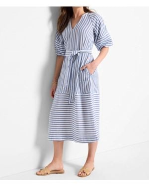 NIC+ZOE Double Gauze Mixed Stripe Dress - Blue