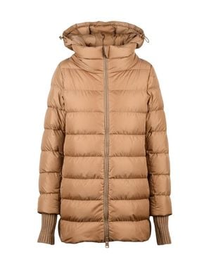 Herno Polyamide Three-Quarter Down Jacket - Natural