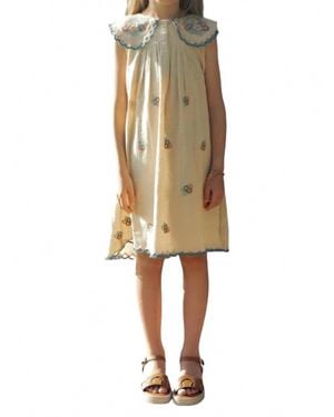 Sea Girl's Melinda Embroidered Dress - Natural