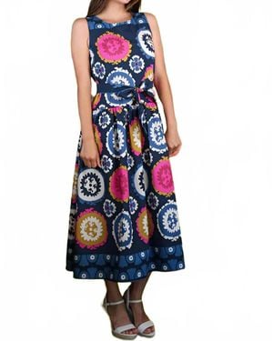 Zenara Belted Tank Dress - Blue