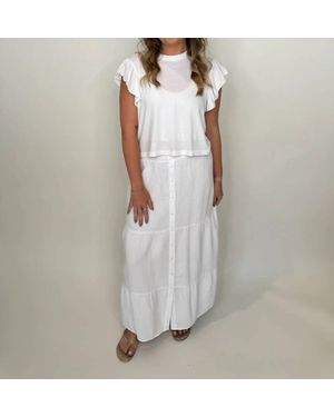 Bobi Tiered Maxi Skirt - White