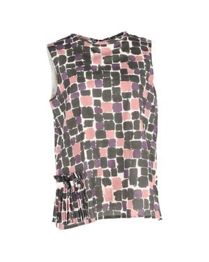 Max Mara Printed Pleat-Detailed Tank Top - Multicolor
