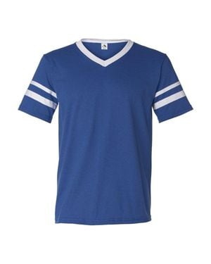 Augusta Sportswear V-Neck Jersey With Striped Sleeves - Blue