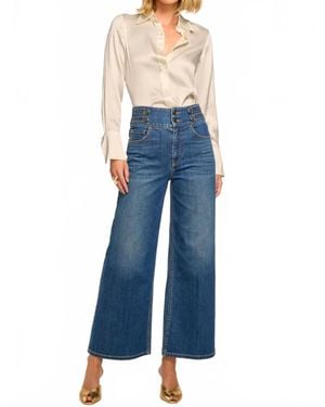Ramy Brook Liv Cropped Wide Leg Jean - Blue