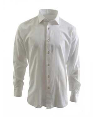 Calder Carmel Brushed Cotton Sport Shirt With Contrast Stitching - Gray