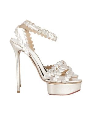 Charlotte Olympia I Heart You Metallic Platform Sandals - White