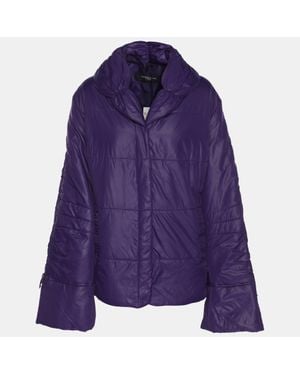 Marina Rinaldi Marina Sport By Quilted Nylon Open Neck Jacket - Purple