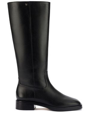 Larroude Anne Leather Boot - Black
