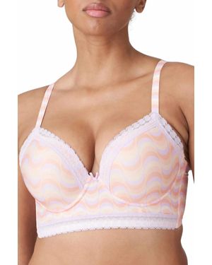 Primadonna Twist Goleta Padded Plunge Bra Longline - Pink