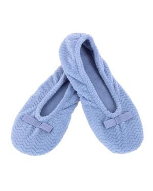Isotoner Chevron Microterry Ballerina Slipper - Blue