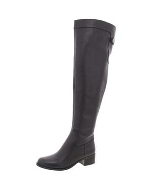 MICHAEL Michael Kors Sh17G Monogram Leather Over-The-Knee Boots - Black