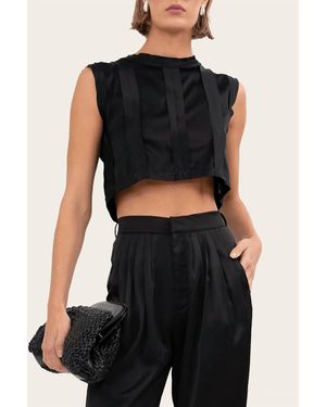 NonChalant Label Thea Crop Top - Black