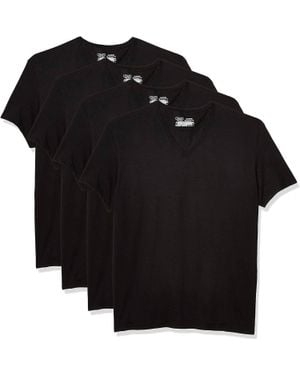 Chaps 4-Pack Underwear V-Neck Shirt - Black