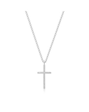 Eklexic Cz Cross Pendant Necklace - Metallic