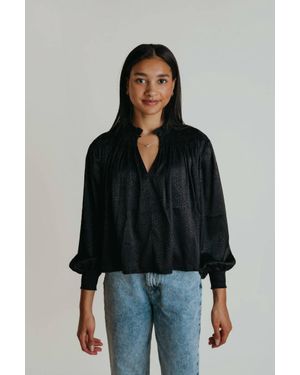 Laroque Judy Smocked V Top - Black