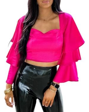 Strut & Bolt Let's Party Satin Top - Pink