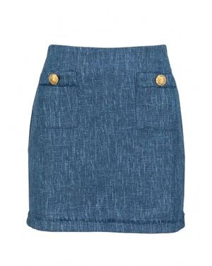 Bishop + Young Tweed Skirt - Blue