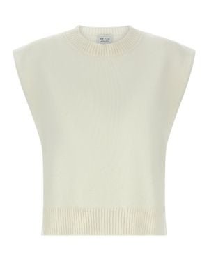 Be You Be You Cashmere Sleeveless Jacket - White