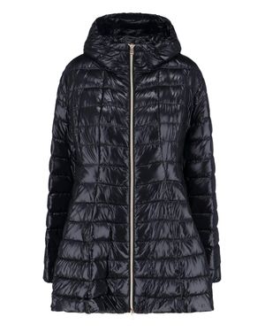 Herno Sleek Jacket With High Collar And Zip Closure - Black