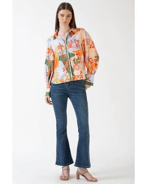 CELINA MOON Jana Button Up Blouse - Blue