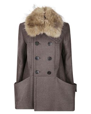 Sacai Double-Faced Wool Melton Coat - Brown