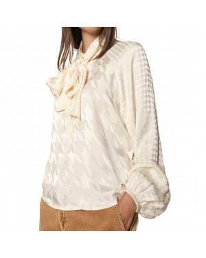 Mos Mosh Houndstooth Saloni Alia Blouse - Natural